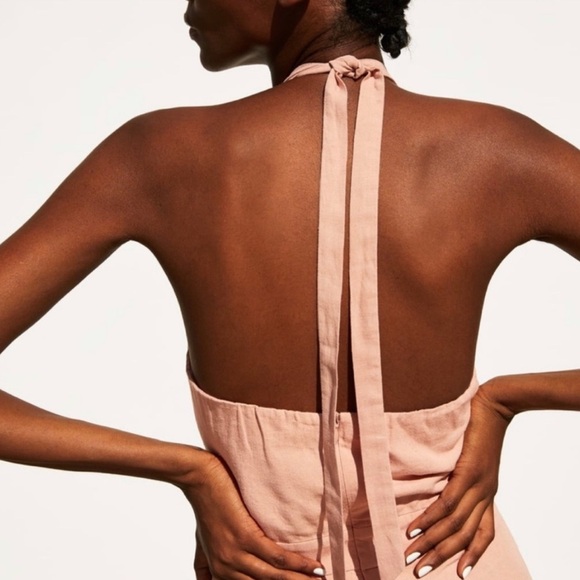 Zara pink Halter Jumpsuit Size Large - Picture 2 of 5